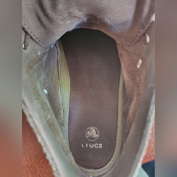 CROCS Thompson Desert Chukka Ankle Boots Men's Brown Leather Lace-up size 12 - Picture 9 of 14
